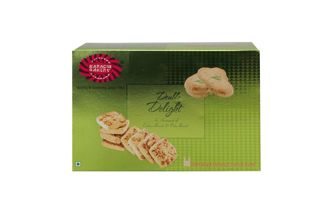 Karachi Bakery Double Delight, An Assortment of Cashew & Pista Biscuit   Box  400 grams